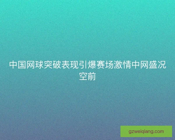 中国网球突破表现引爆赛场激情中网盛况空前