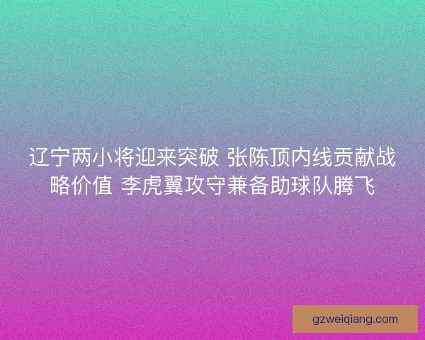 辽宁两小将迎来突破 张陈顶内线贡献战略价值 李虎翼攻守兼备助球队腾飞